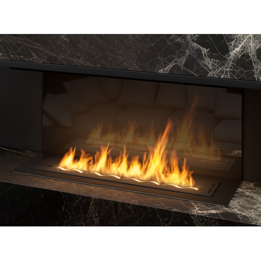 InFire - Vestavěný BIO krb 7,5x100 cm 6kW černá