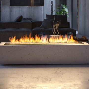 InFire - Vestavěný BIO krb 7,5x120 cm 7kW černá