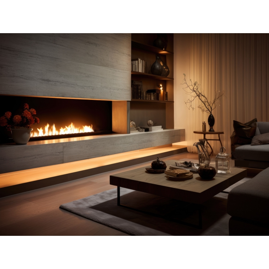 InFire - Vestavěný BIO krb 7,5x120 cm 7kW černá