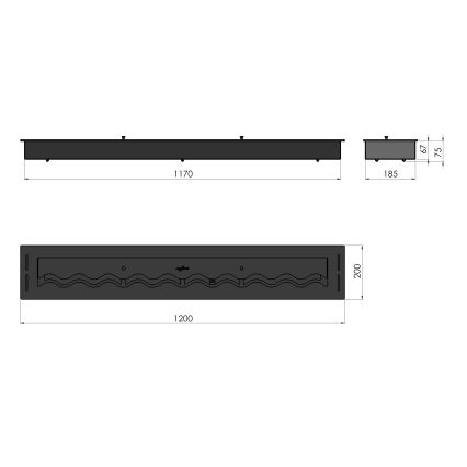 InFire - Vestavěný BIO krb 7,5x120 cm 7kW černá