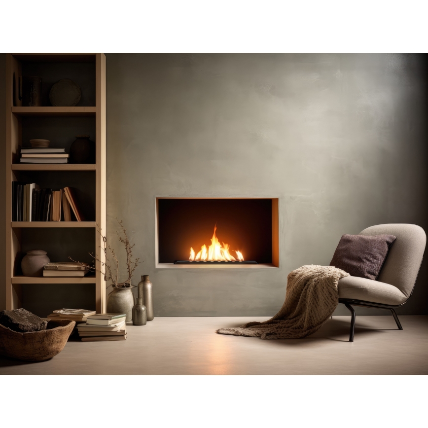 InFire - Vestavěný BIO krb 7,5x50 cm 3,5kW černá