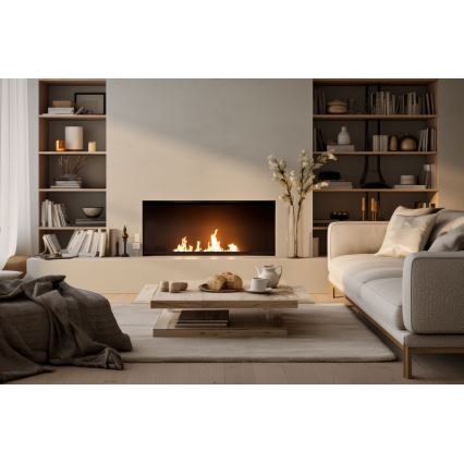 InFire - Vestavěný BIO krb 7,5x60 cm 3,5kW černá