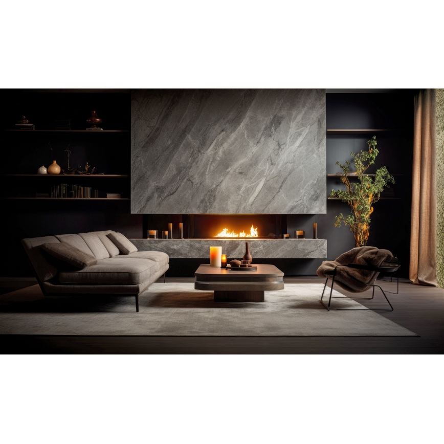 InFire - Vestavěný BIO krb 7,5x80 cm 6kW černá