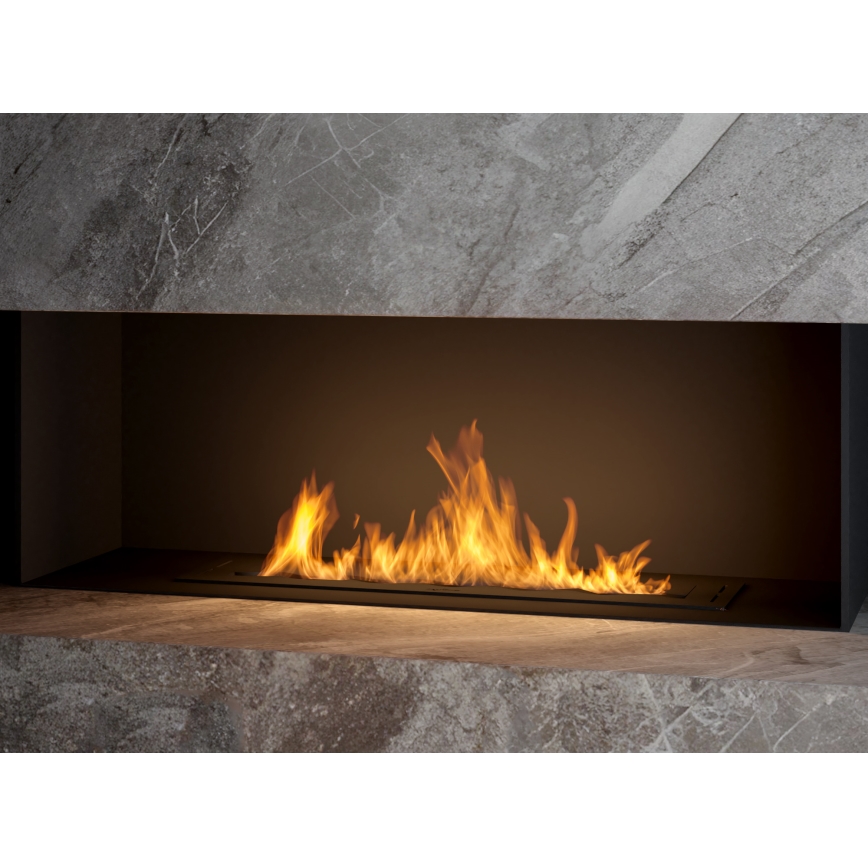 InFire - Vestavěný BIO krb 7,5x80 cm 6kW černá