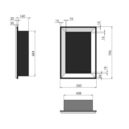 InFire - Vestavěný BIO krb 79x55 cm 3kW černá