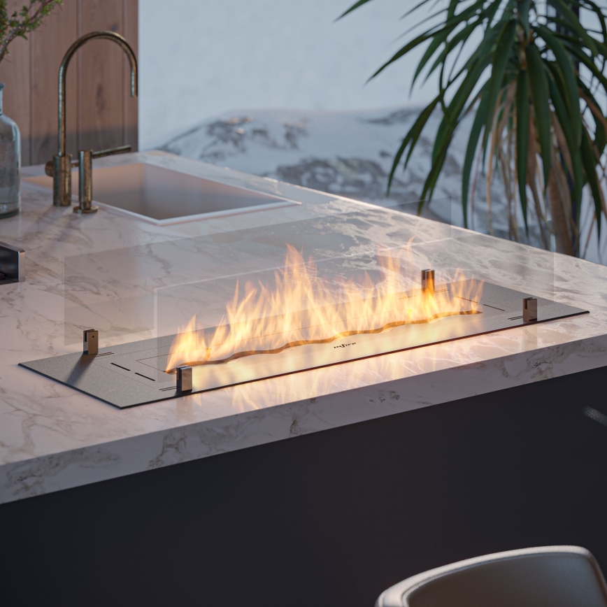InFire - Vestavěný BIO krb 8,5x100 cm 6kW černá