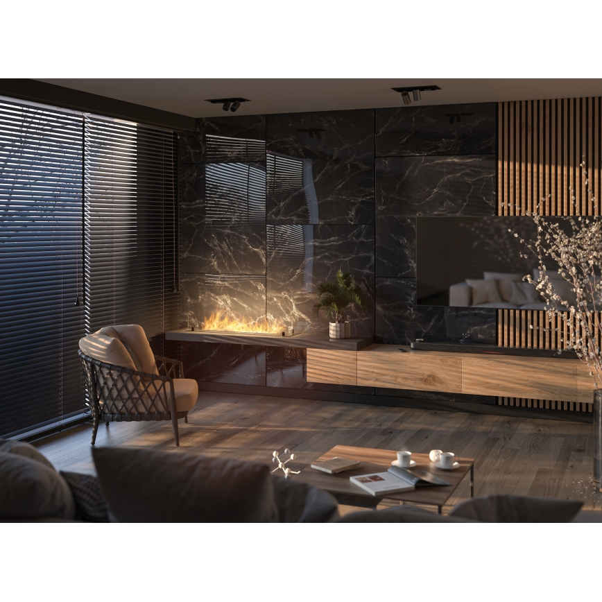 InFire - Vestavěný BIO krb 8,5x120 cm 6kW černá