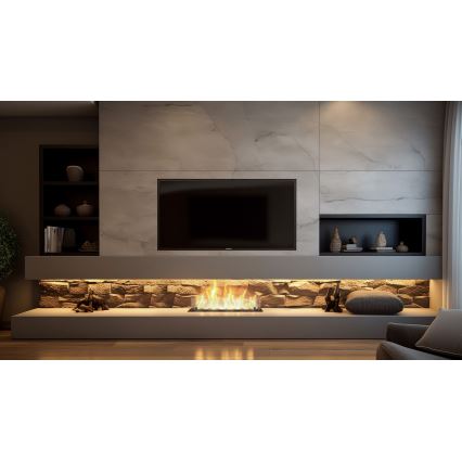 InFire - Vestavěný BIO krb 8,5x60 cm 3,5kW černá