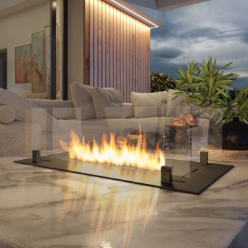 InFire - Vestavěný BIO krb 8,5x80 cm 3,5kW černá