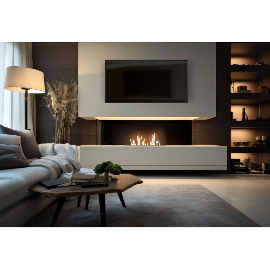 InFire - Vestavěný BIO krb 8,5x80 cm 3,5kW černá