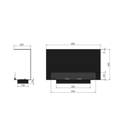 InFire - Vestavěný BIO krb 80x45 cm 3kW černá