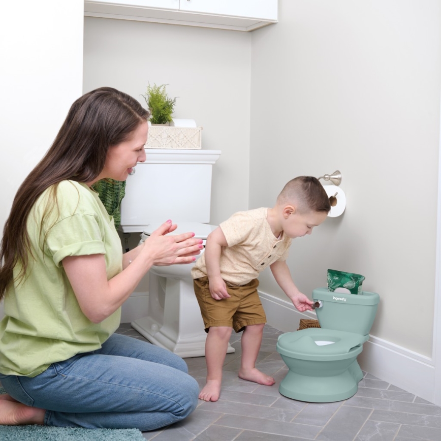 Ingenuity - Dětská toaleta se zvukem MY SIZE zelená 2xAAA