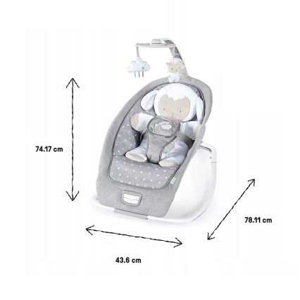 Ingenuity - Dětské houpátko s melodií CUDDLE LAMB 3xLR14