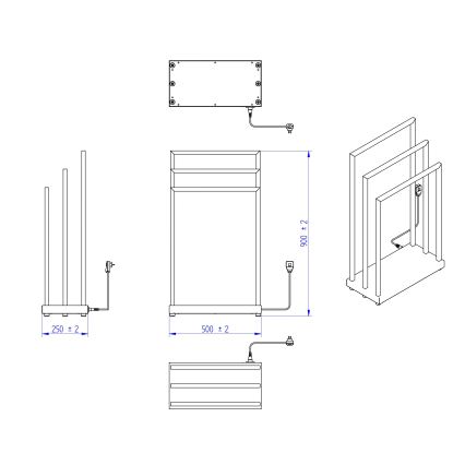 Instal Projekt - Elektrický sušák MOBE 105W 90x50 cm bílá