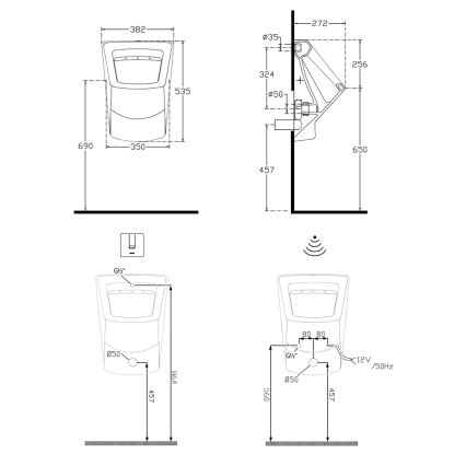Isvea - Pisoár PURITY bílá