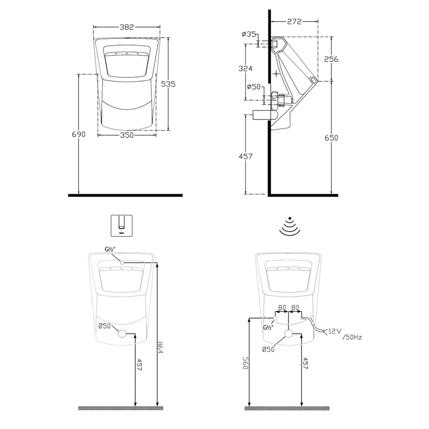 Isvea - Pisoár PURITY bílá