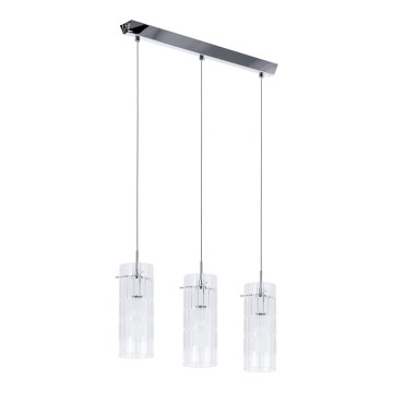 ITALUX - Lustr na lanku MAX 3xE27/60W/230V lesklý chrom/čirá