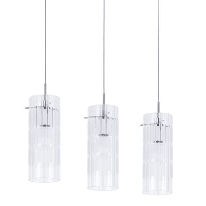 ITALUX - Lustr na lanku MAX 3xE27/60W/230V lesklý chrom/čirá