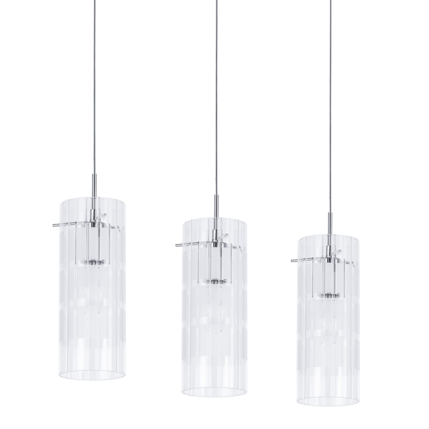 ITALUX - Lustr na lanku MAX 3xE27/60W/230V lesklý chrom/čirá
