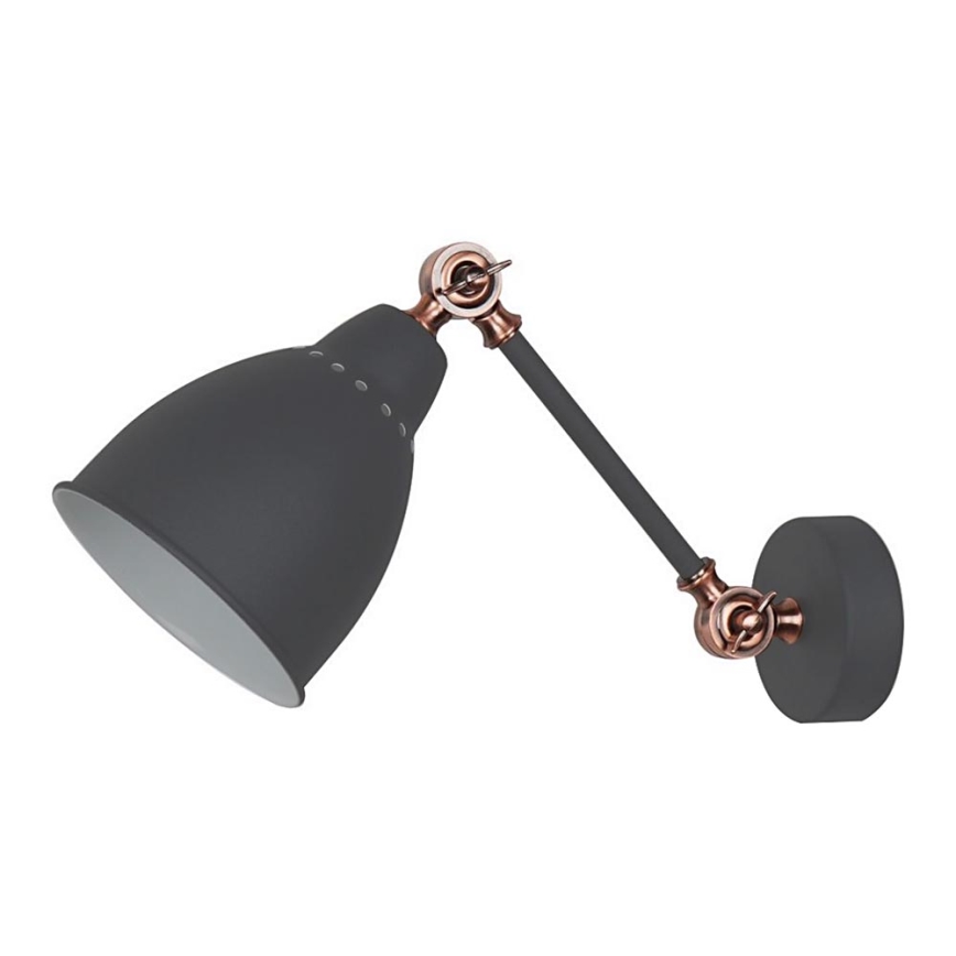 ITALUX - Nástěnná lampa SONNY 1xE27/60W/230V antracit