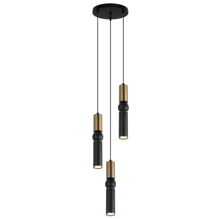 ITALUX - Lustr na lanku ISIDORA 3xGU10/25W/230V černá/bronz