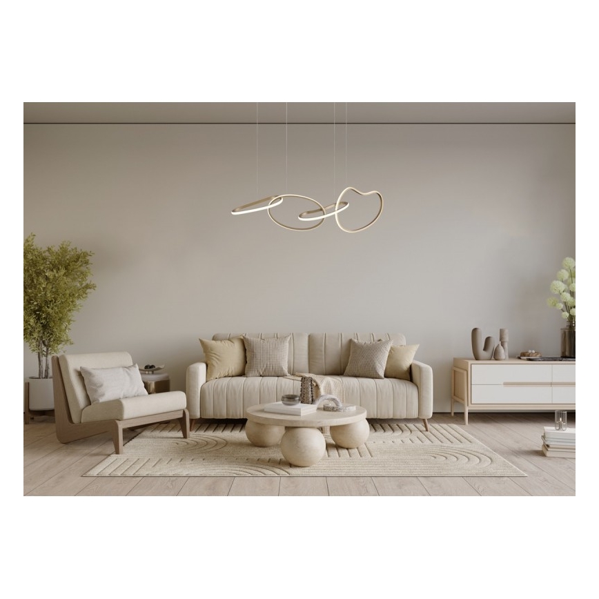 ITALUX - LED Lustr na lanku FONTE LED/60W/230V 3000/4000/6000K zlatá