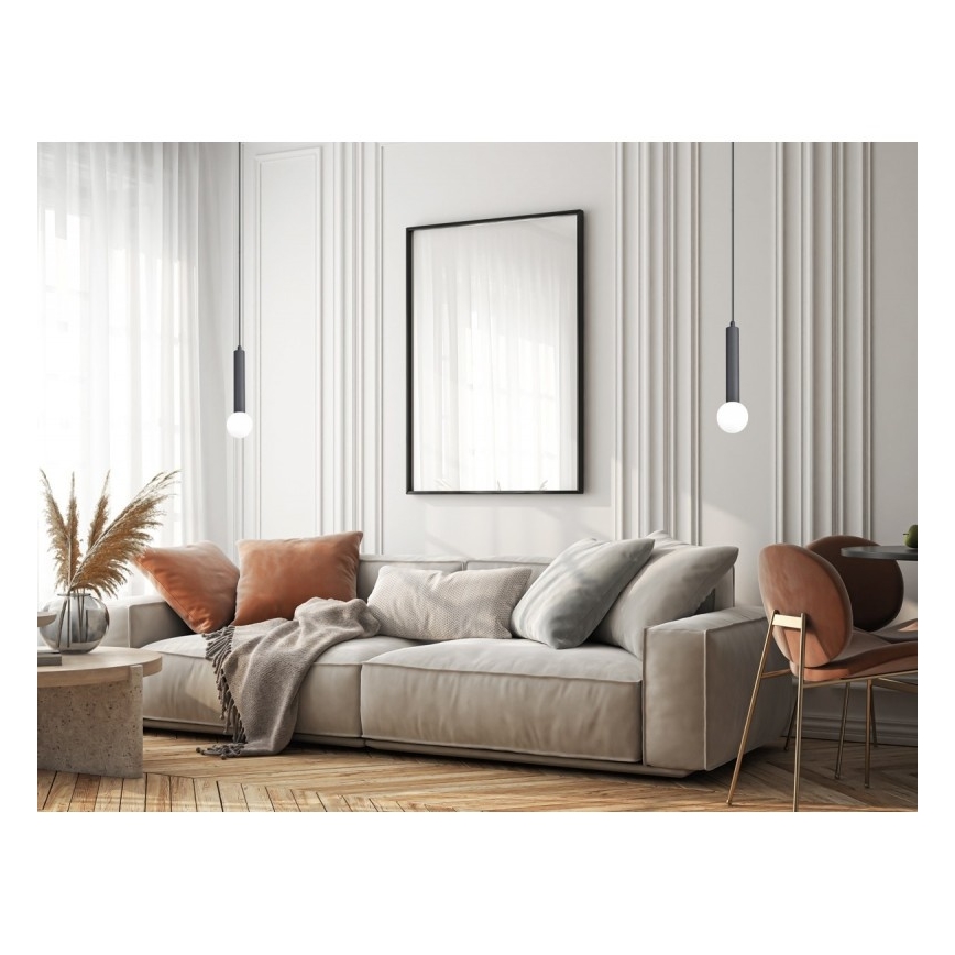 ITALUX - Lustr na lanku FILANO 1xG9/5W/230V černá