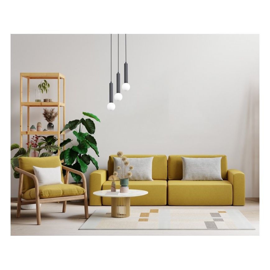 ITALUX - Lustr na lanku FILANO 3xG9/5W/230V černá