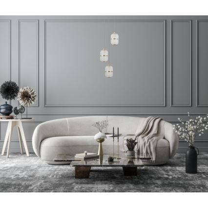 ITALUX - LED Lustr na lanku ALANI 3xLED/5W/230V 3000K černá/zlatá