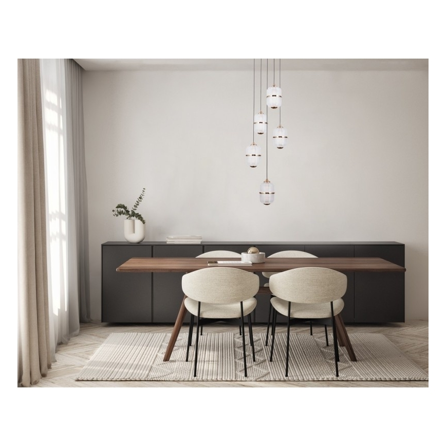 ITALUX - LED Lustr na lanku ALANI 5xLED/5,6W/230V 3000K zlatá