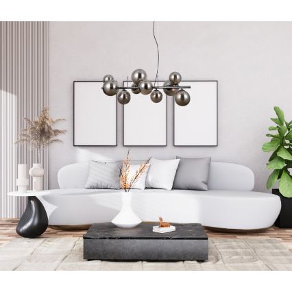 ITALUX - Lustr na lanku CANELLO 10xG9/5W/230V černá