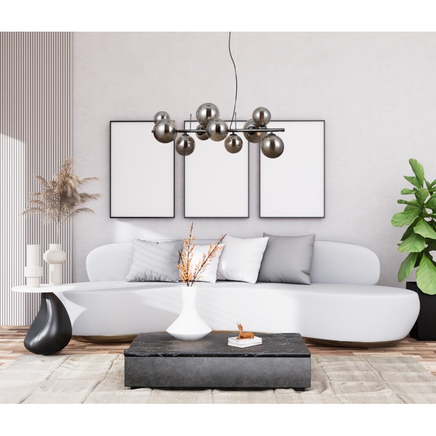 ITALUX - Lustr na lanku CANELLO 10xG9/5W/230V černá