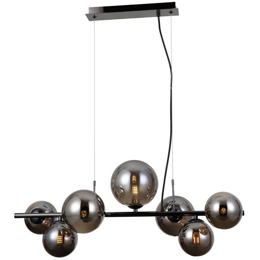 ITALUX - Lustr na lanku CANELLO 7xG9/5W/230V černá