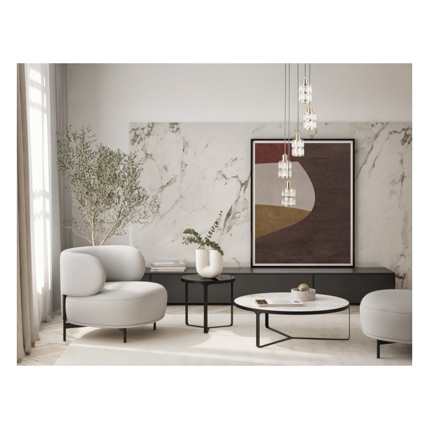 ITALUX - Lustr na lanku ALMA 5xE27/40W/230V zlatá