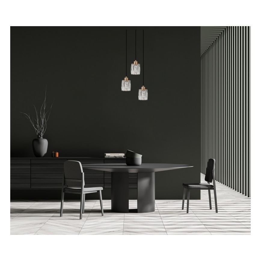 ITALUX - Lustr na lanku TORNO 3xE14/40W/230V černá/zlatá