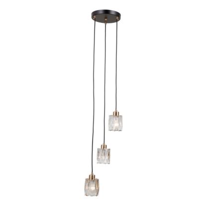 ITALUX - Lustr na lanku TORNO 3xE14/40W/230V černá/zlatá