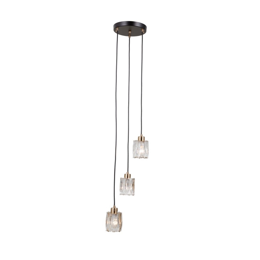 ITALUX - Lustr na lanku TORNO 3xE14/40W/230V černá/zlatá