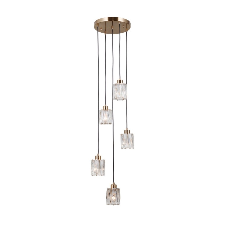 ITALUX - Lustr na lanku TORNO 5xE14/40W/230V zlatá