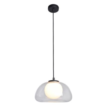ITALUX - Lustr na lanku AINALE 1xG9/7W/230V černá/čirá