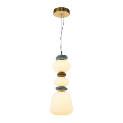 ITALUX - LED Lustr na lanku EVANS LED/15W/230V 3000K zlatá/modrá