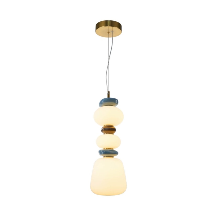 ITALUX - LED Lustr na lanku EVANS LED/15W/230V 3000K zlatá/modrá