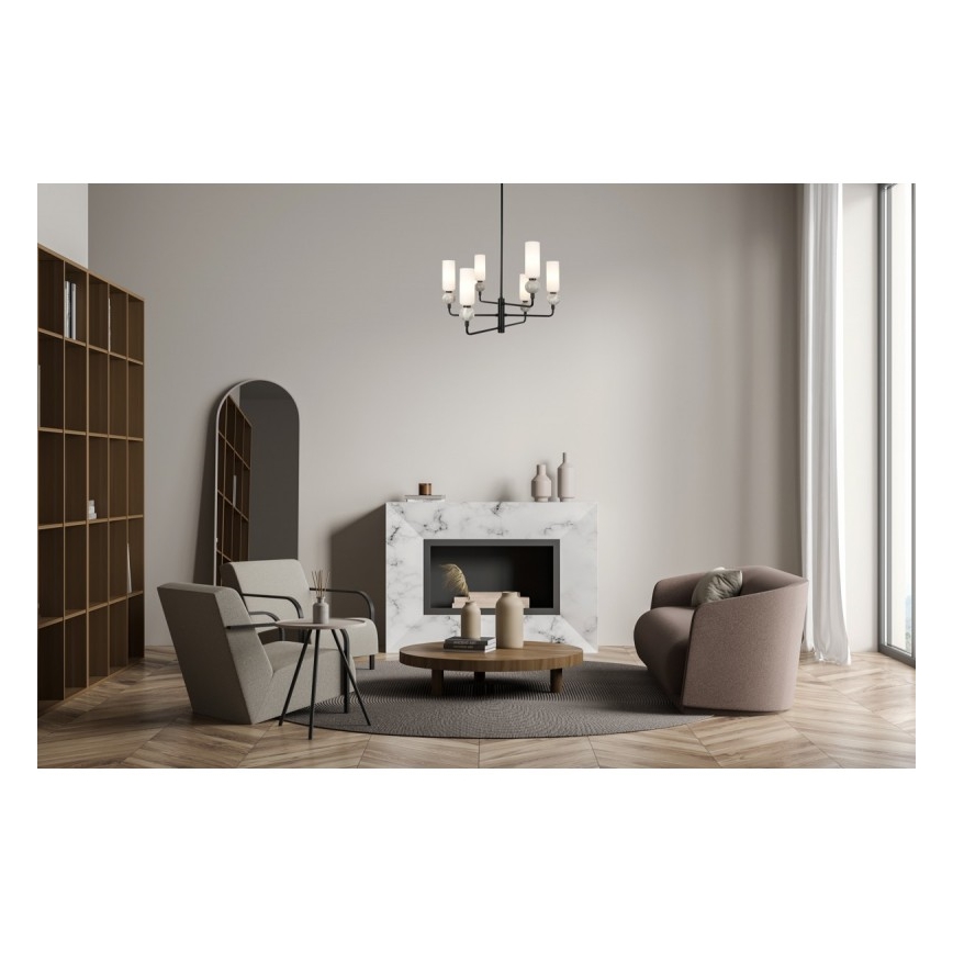 ITALUX - Lustr na tyči SANTOS 6xG9/40W/230V černá