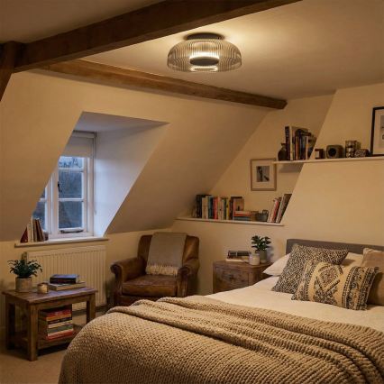 ITALUX - LED Stropní svítidlo PASSO LED/8W/230V 3000K pr. 25 cm kouřová černá