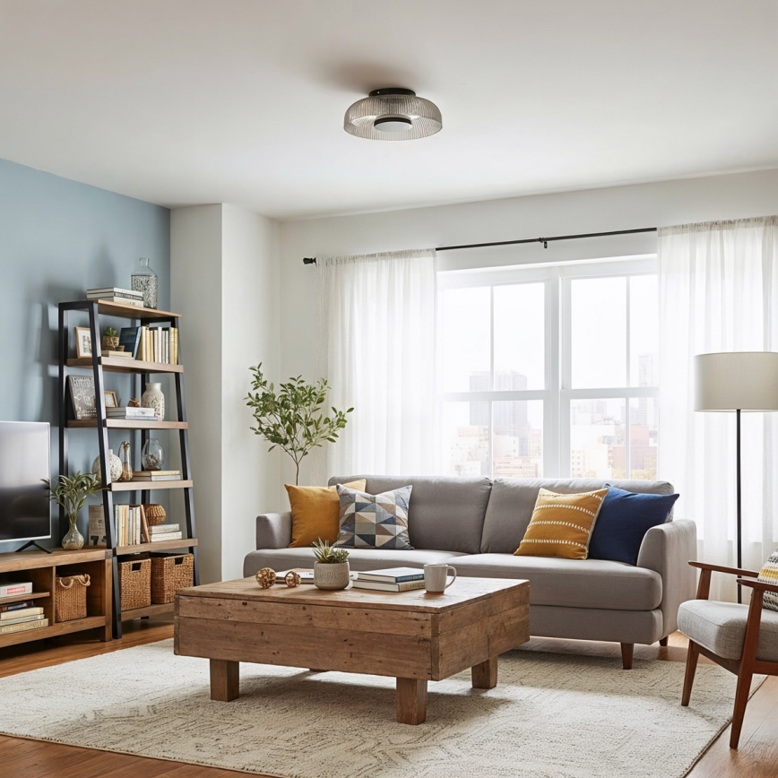 ITALUX - LED Stropní svítidlo PASSO LED/8W/230V 3000K pr. 25 cm kouřová černá