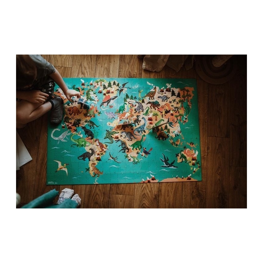 Janod - Dětské vzdělávací puzzle 200 ks dinosauři