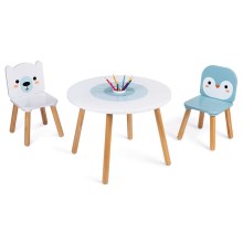 Janod - Dřevěný stolek s židlemi