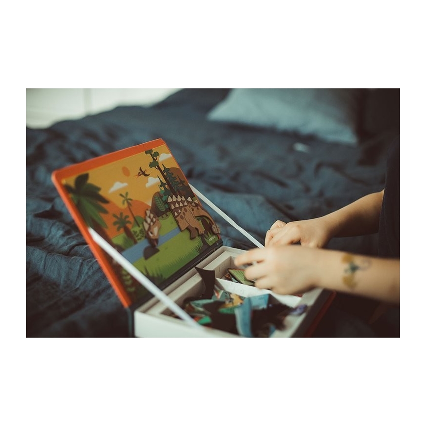 Janod - Magnetická interaktivní sada MAGNETIBOOK dinosauři