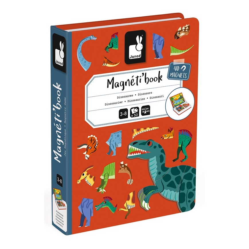 Janod - Magnetická interaktivní sada MAGNETIBOOK dinosauři