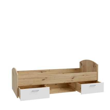 Jednolůžková postel s úložným prostorem URO 90x200 cm dub artisan/bílá