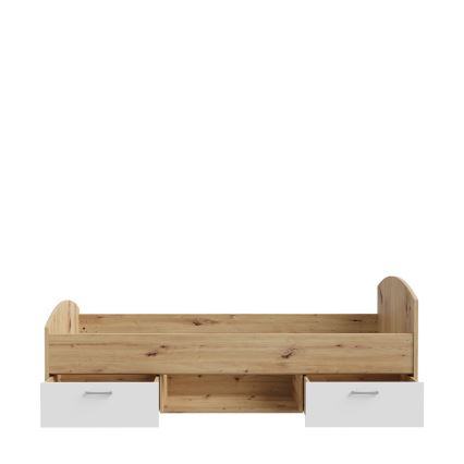 Jednolůžková postel s úložným prostorem URO 90x200 cm dub artisan/bílá